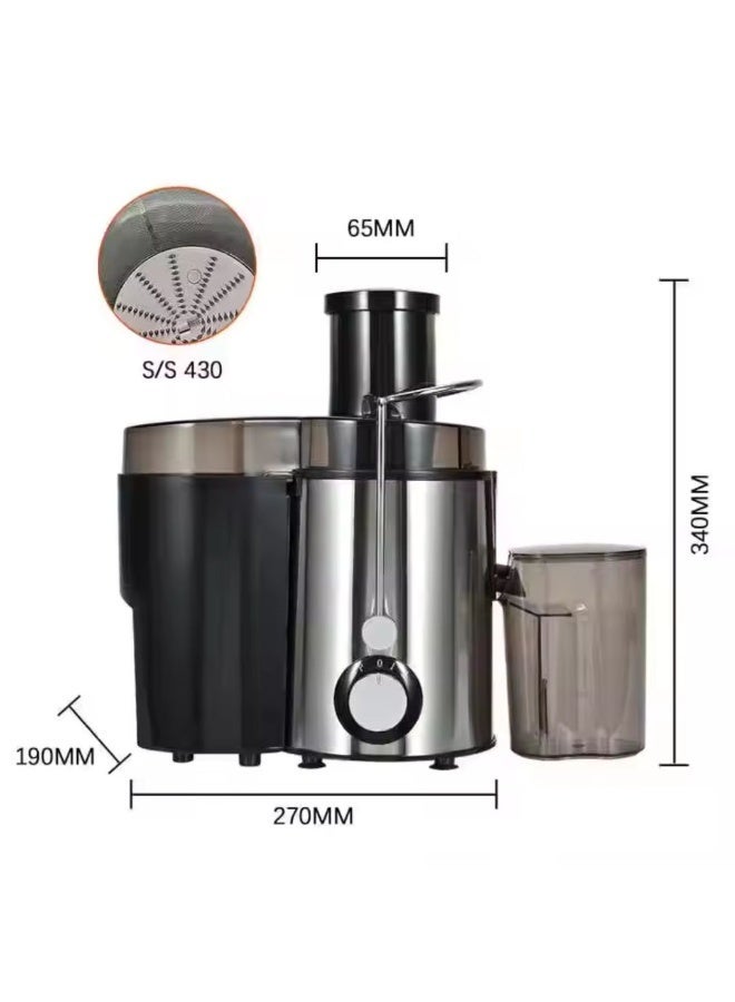 Denx Electric Juicer Machine 800W For Fruits and Vegetables, Powerful Centrifugal Juice Extractor with Wide Mouth Feed Chute, 500ml Capacity, Stainless Steel Filter – Red/Black (Model DX2071) - Image 4