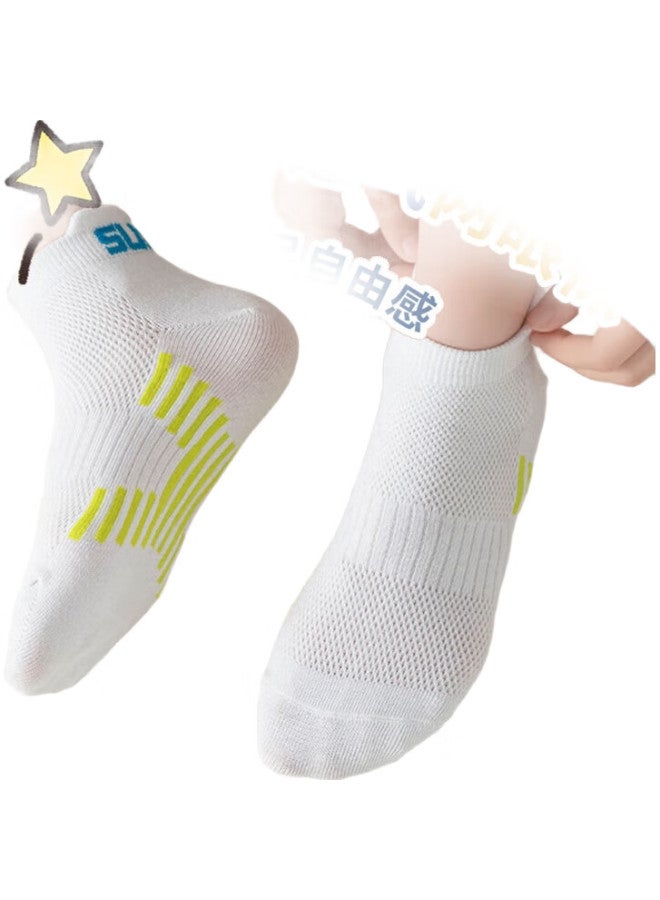 yimian Children'S Socks, Summer Thin Style, [Combed Cotton Mesh, Antibacterial And Odor-Resistant], Breathable, For Teenagers And Older Children, Boys' Short Socks - Image 1