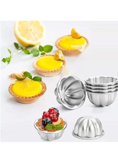 Realfrog MasterGold 9cm Aluminum Reusable Cream Caramel Dessert Serving Molds | Oven Safe | Pudding, Creme Brulee, Custard Cups, Desserts | Jelly Cupcake Muffin Molds (12)  - Image 2