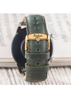 Vagave Genuine Leather Watch Band 20mm 22mm 24mm Nacar Fossil Diesel Lacoste Casio Armani Tissot Polo Classic Watch Band Leather Strap Green  - Image 1