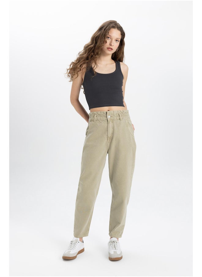 DeFacto - Woman Paperbag Denim Trousers - Image 1