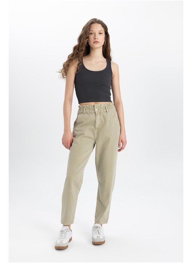 DeFacto - Woman Paperbag Denim Trousers - Image 1