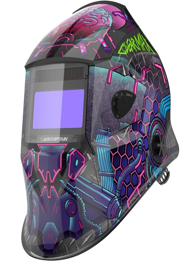 ARCCAPTAIN Welding Helmet Auto Darkening, 1/1/1/1 True Color Welding Hood, 4 Arc Sensor 1/25000s Response Time Solar Powered Weld Hood Helmet HSH-S800 Skeleton Knight - Image 1