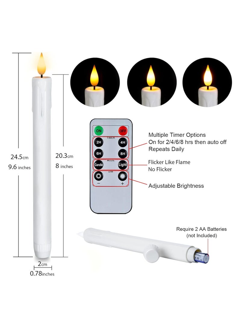 6 Pcs Flickering Flameless Tear Melted Wax Shape Taper Candles with Remote, LED Fake Candles for Dinner Party Decoration  - Image 2