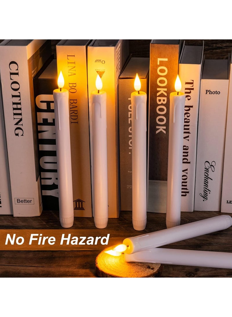 6 Pcs Flickering Flameless Tear Melted Wax Shape Taper Candles with Remote, LED Fake Candles for Dinner Party Decoration  - Image 1