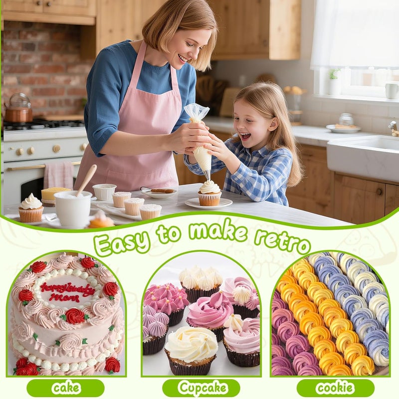 Suuker Large Piping Tips Set, Stainless Steel Frosting Piping Kit, 5 Pieces Pastry Cake Decorating Tips Baking Tools for Cookies Cupcake Decorating Kit (1A 1E 348 347 356) - Image 3