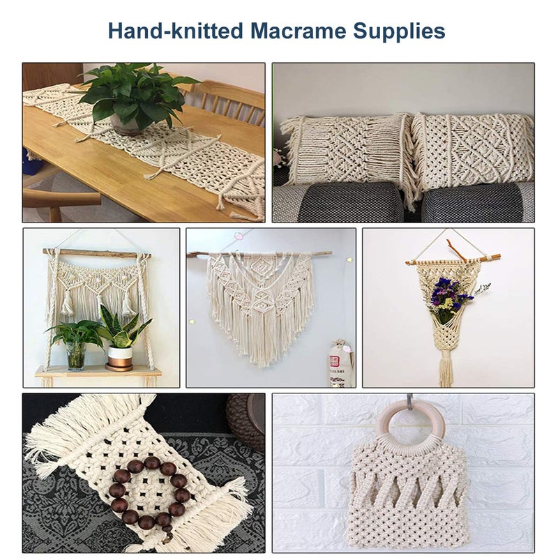 Loving Basso Macrame Cord Cotton Rope 4mm 100m 1 Pack Beige,Natural 4 Strand Twisted 4mm Macrame Twine for Hand-Knitted Handmade Wall Hanging Weaving Basketry Tapestry - Image 5
