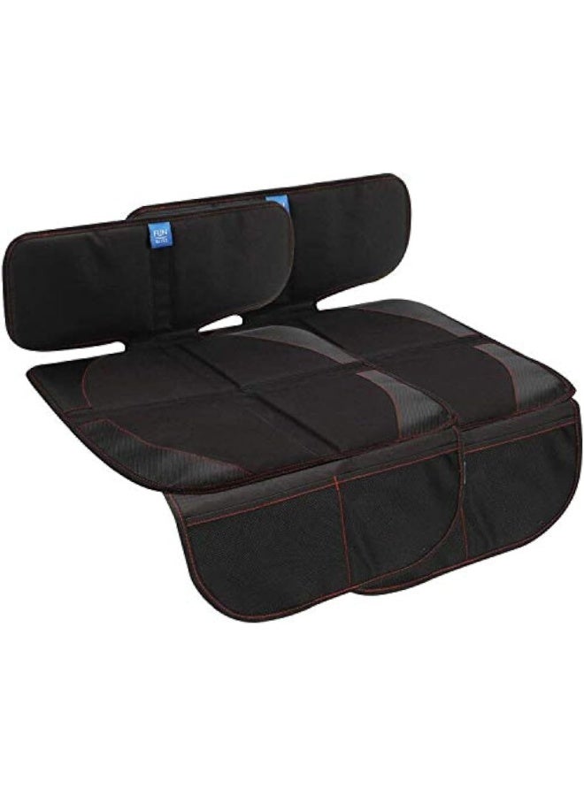 funbliss Car Seat Protector for Baby Child 2 Packs Black,Waterproof Seat Protector with Thickest Padding for Baby Car,Dog Mat,Cover Pad Protects Automotive Vehicle Leather - Image 1
