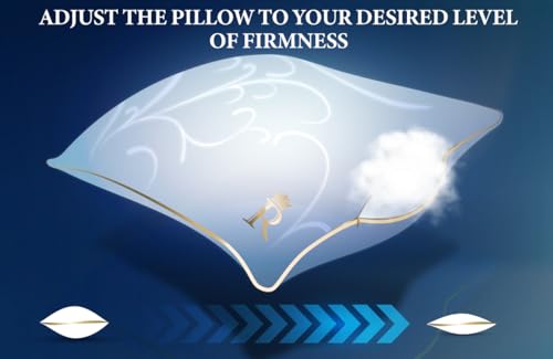 Royal Therapy Pillows Queen Size Set of 2 - Pillows, Side Sleeper Pillow - Adjustable Alternative Down Pillow, Bed Pillows, Sophisticated Design & Gold Piping - Image 3