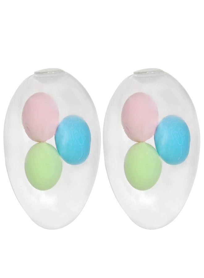 Baal Transparent Anti Stress Squeezable Egg Shape Ball Squishy Toys for Boys and Girls (Set of 2) - Image 1