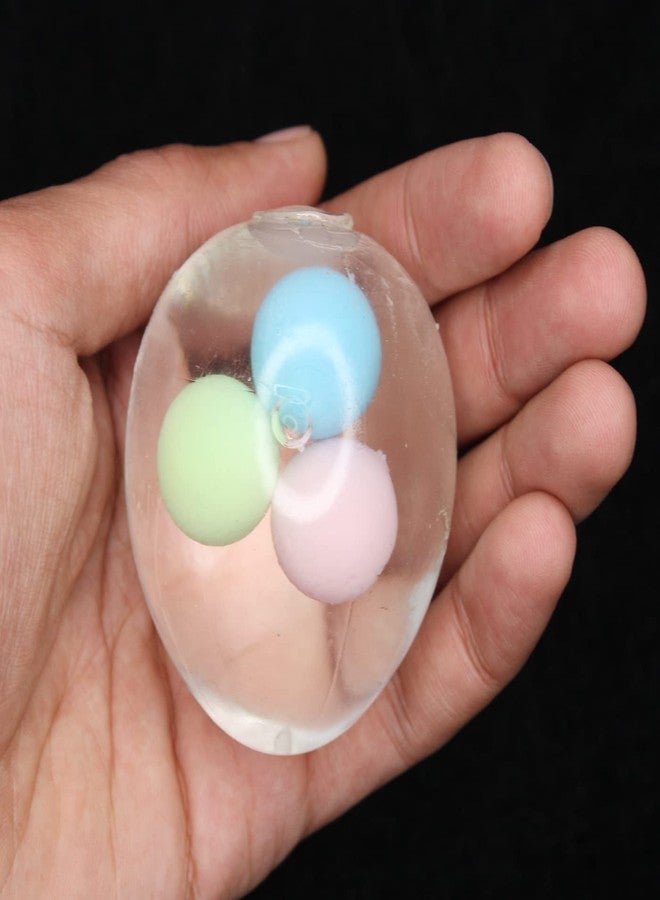 Baal Transparent Anti Stress Squeezable Egg Shape Ball Squishy Toys for Boys and Girls (Set of 2) - Image 3