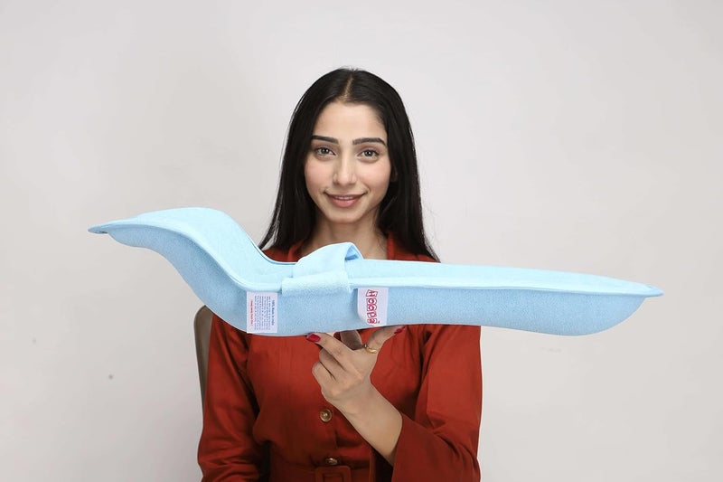 HOOPA وسادة تغذية HOOPA 2 في 1 باللون الأزرق السماوي | وسادة للرضاعة | حاملة للرضع | حاملة للمولود الجديد | وسادة للرضاعة | حاملة مائلة (باللون الأزرق السماوي) - Image 3