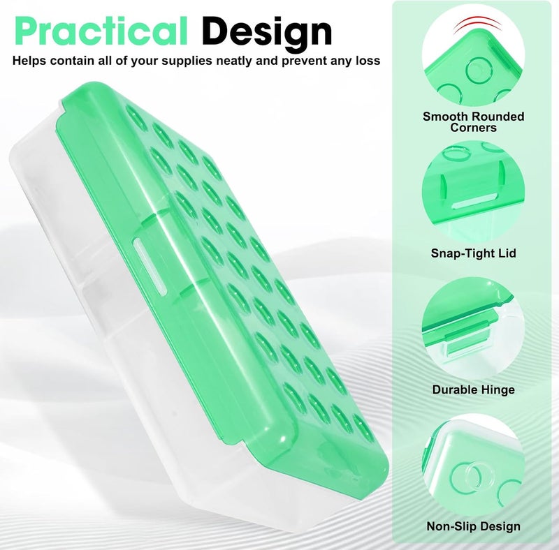 HUTUDD Plastic Pencil Box, Large Pencil Case, Clear Pencil Boxes with Snap-tight Lid, Hard Crayon Box Storage Marker Organizer Containers for Boys Girls Adults School Office Supplies (Clear Green) - Image 4