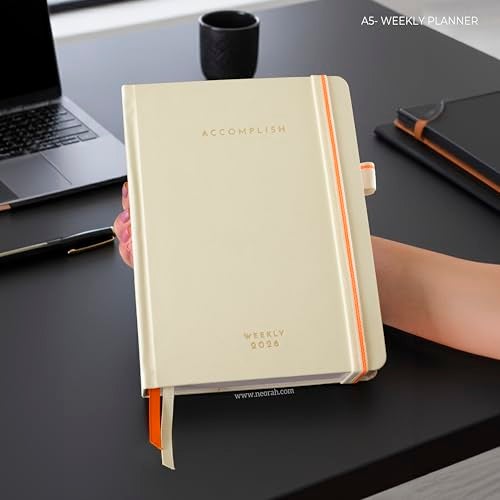NEORAH — A5 Dated WEEKLY Planner 2026 ACCOMPLISH—264 Pages of Yearly |12 Month | 52 Week+24 Hours + Notes pages for each week—Office Diary Academic diary-Hardcover [Pen Loop Attachable] (AFTERGLOW) - Image 2