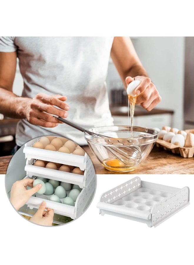 Multi-layer Plastic Refrigerator Drawer Fresh Storage Box Egg Rack Removable Kitchen Tools Portable Wild Picnic Egg Organizer  - Image 2