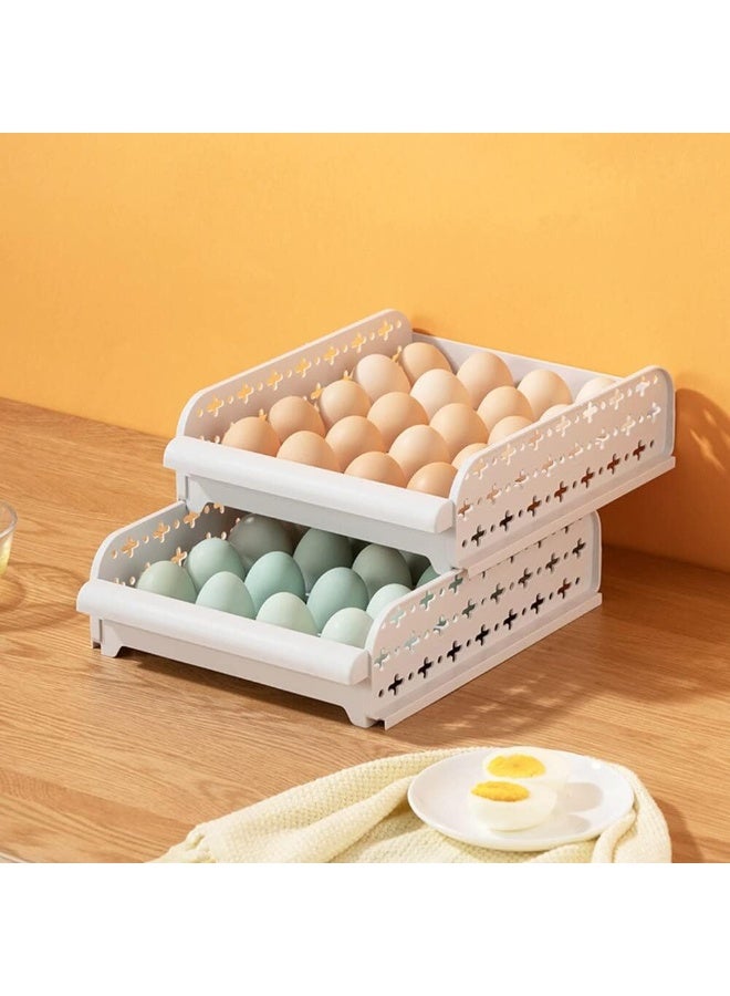 Multi-layer Plastic Refrigerator Drawer Fresh Storage Box Egg Rack Removable Kitchen Tools Portable Wild Picnic Egg Organizer  - Image 5