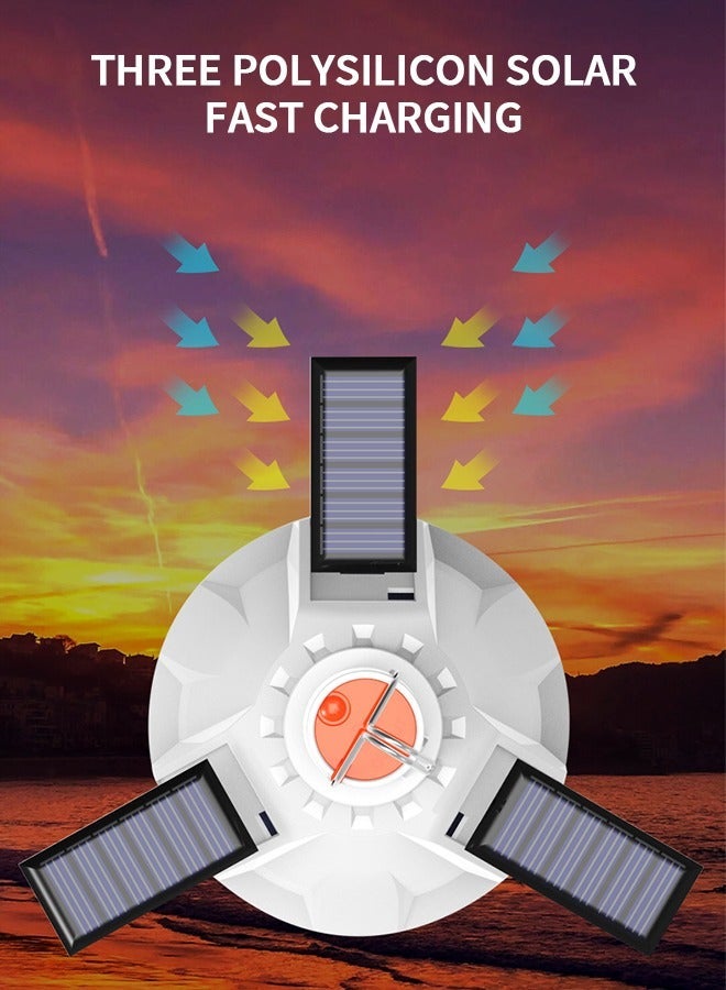 GROIC 1000LM ضوء تخييم شمسي مع فانوس LED USB، جهاز تحكم عن بعد مصباح خيمة محمول مع خطاف تعليق، 4 أوضاع عرض للطاقة للطوارئ، الأعاصير، الهواء الطلق، انقطاع التيار الكهربائي، المشي في الطبيعة - Image 4