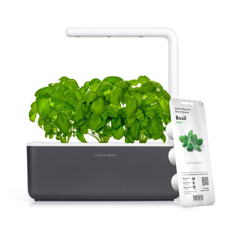 CLICK AND GROW Click & Grow Indoor Herb Garden Kit with Grow Light, Grey, Plastic  - Image 1