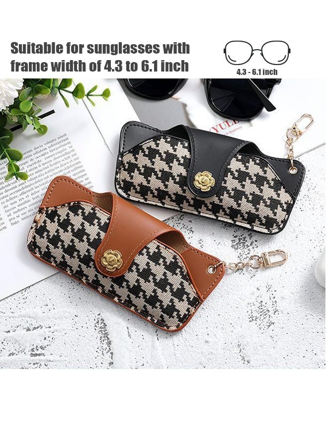 Soft Leather Sunglasses Bag, Travel Sunglass Holder, Portable Slim Eyeglass Case, Sunglasses Pouch (Black) - Image 5