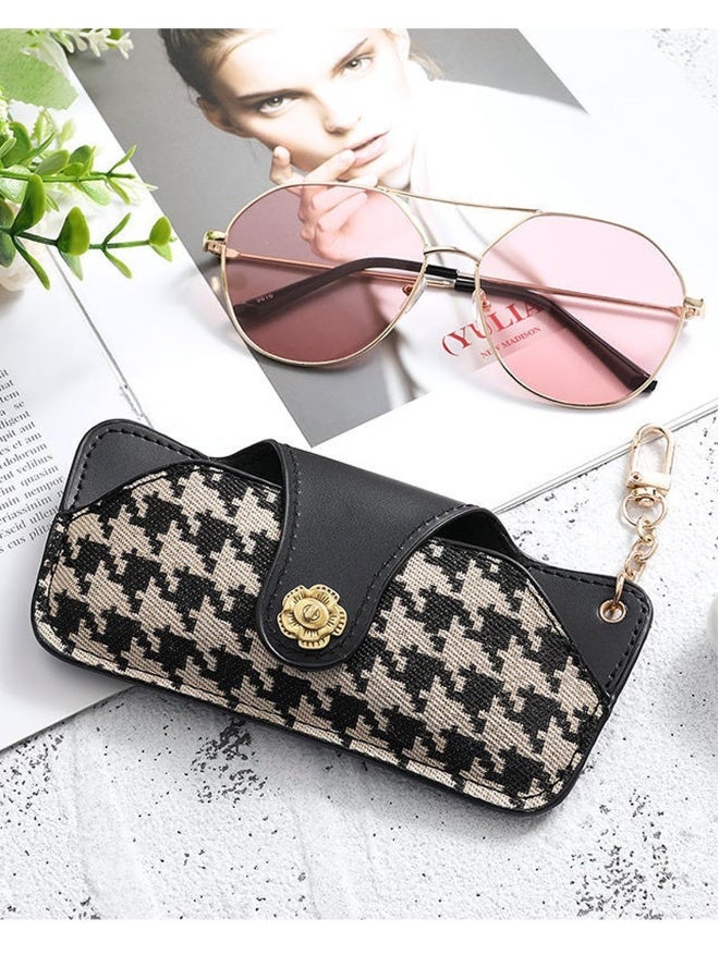 Soft Leather Sunglasses Bag, Travel Sunglass Holder, Portable Slim Eyeglass Case, Sunglasses Pouch (Black) - Image 2