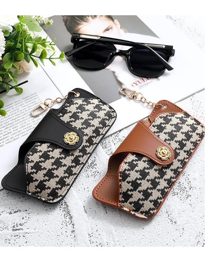 Soft Leather Sunglasses Bag, Travel Sunglass Holder, Portable Slim Eyeglass Case, Sunglasses Pouch (Black) - Image 4