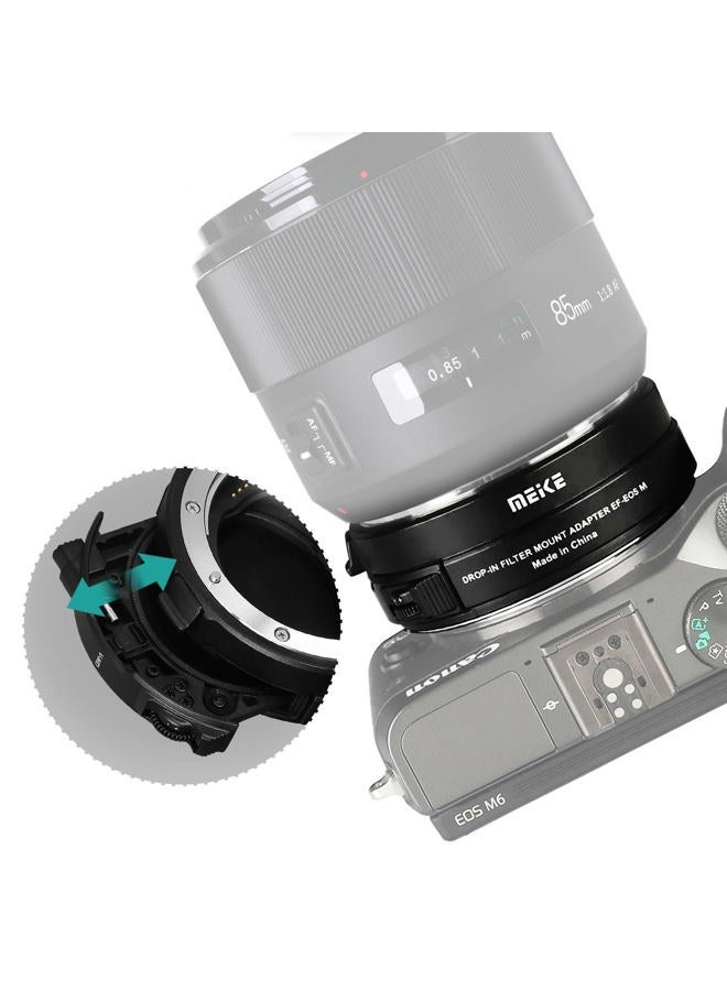 Meike محول عدسة تركيبي MK-EFTM-C مع فلتر داخلي للتركيز التلقائي لكاميرات كانون EF/EF-S إلى كاميرات EOS M مع فلتر ND متغير وفلتر UV لكاميرات EOS M M2 M3 M5 M6 M10 M50 M100 M200 - Image 5