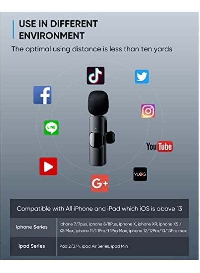 ELTRAZONE 2 قطع ميكروفون لافاليير لاسلكي احترافي لجهاز آيفون وآيباد فقط - Image 2