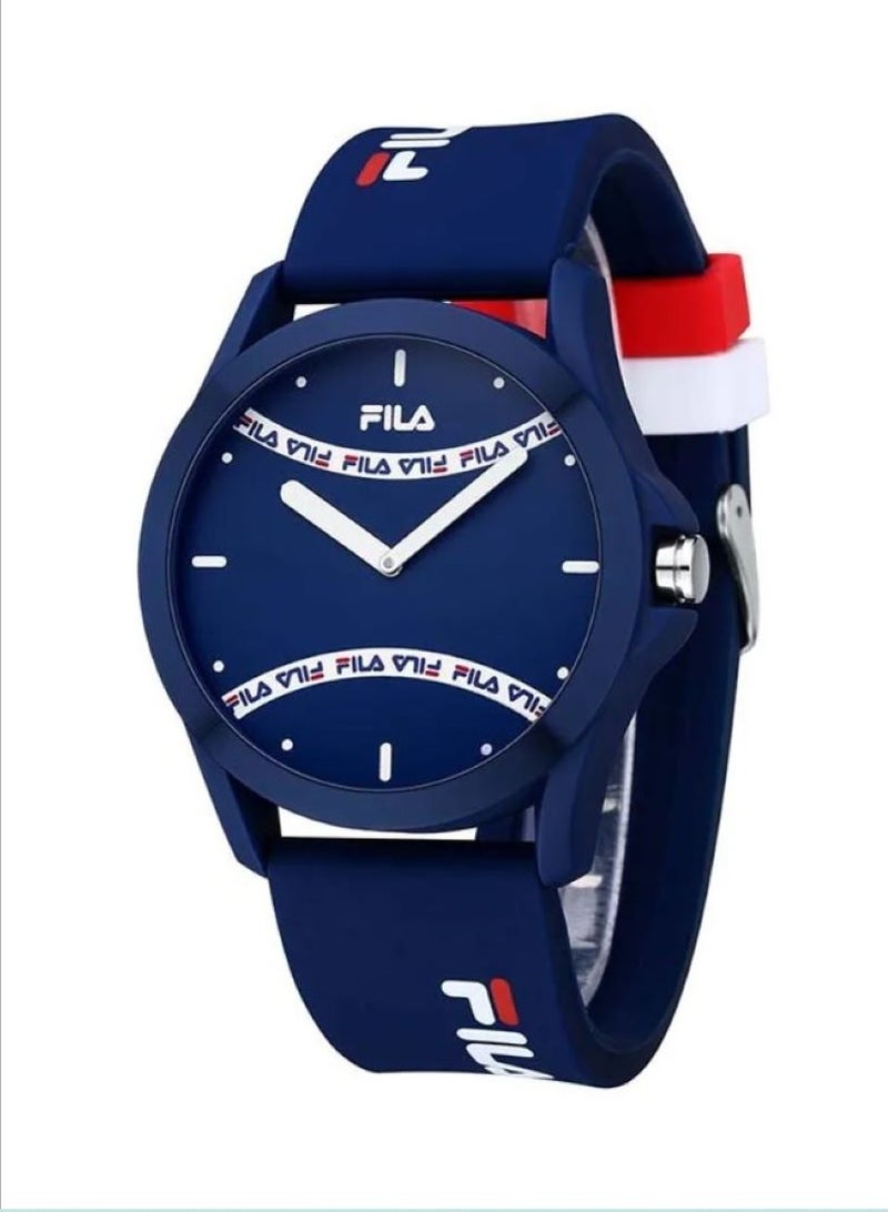 Fila Style Unisex Analog Watch ABS Case Blue Silicone Strap, 38-864-001, size 43mm - Image 2