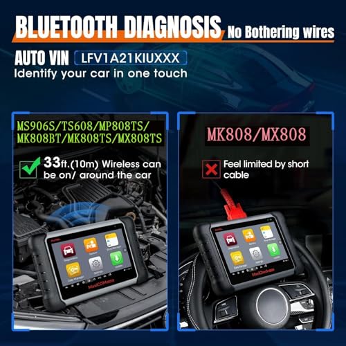 Autel MaxiSys MaxiVCI VCI Mini Bluetooth Diagnostic Interface Work with All Systems Automotive OBD2 Scanner MS906S TS608 MP808TS MK808BT MK808TS MK900TS Oil ResetEPBBMSSASTPMS and Immobilizer - Image 3