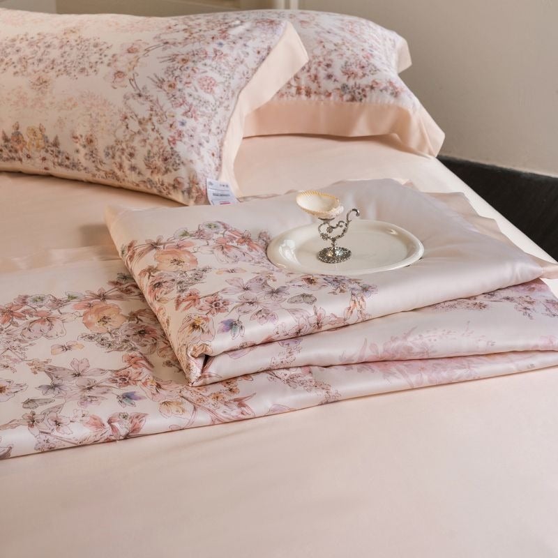 2026 Tencel Breeze Blossom-Pink Summer Quilt Set - Lightweight Air-Conditioning Blanket - Image 5