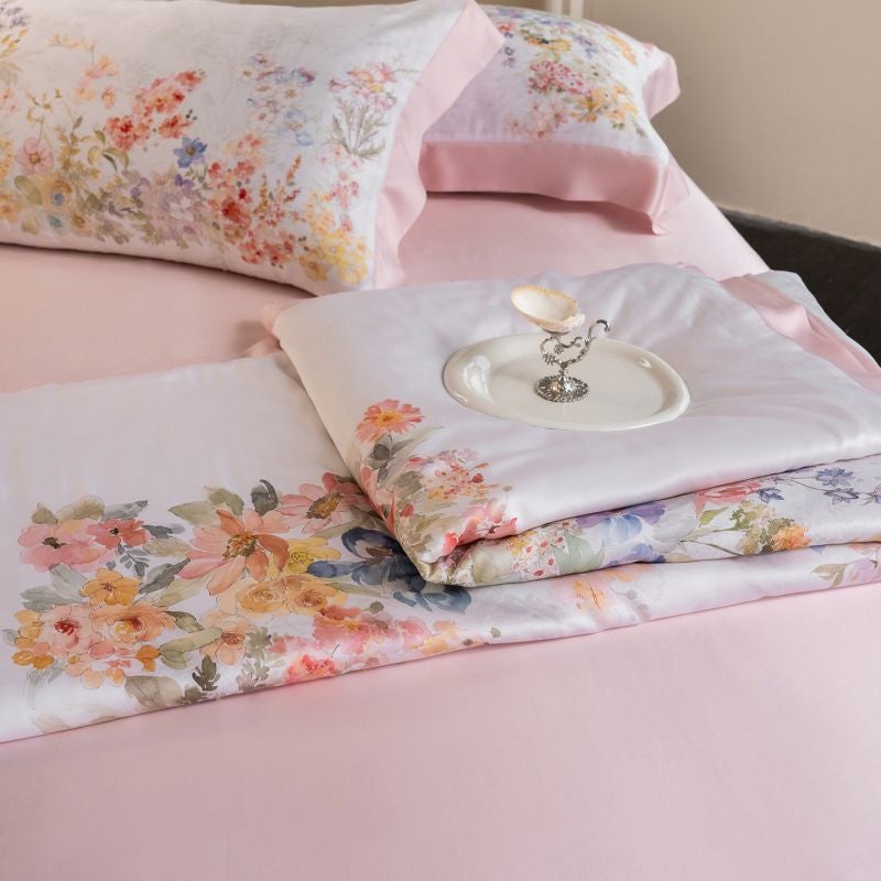 2026 Tencel Breeze Blossom-Pink Summer Quilt Set - Lightweight Air-Conditioning Blanket - Image 1