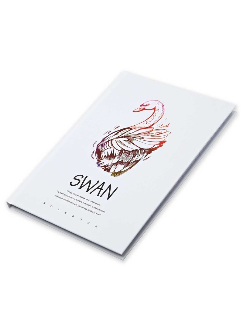 FIS 5 Pieces Hard Cover Notebook 96 Sheets A5 Swan Design - Image 3