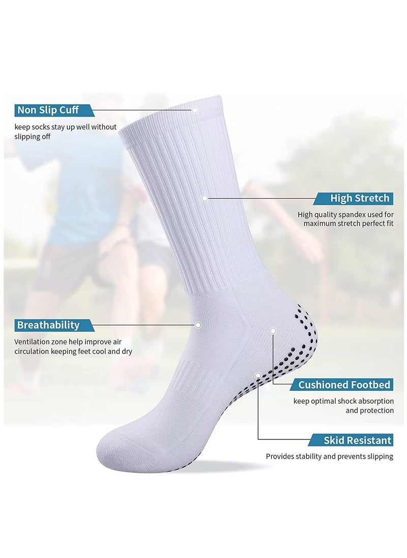 Generic 3 Pairs Grip Socks Football Men Women Anti Slip Sports Grip Socks Breathable Anti Blister Rubber Pads Non Slip Basketball Socks Athletic Grippy Socks For Soccer Running Hiking Boxing Rugby  - Image 3