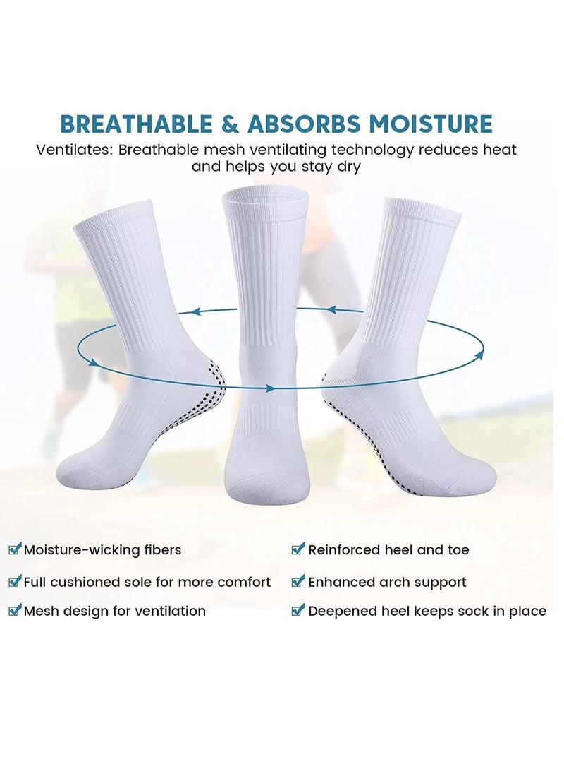 Generic 3 Pairs Grip Socks Football Men Women Anti Slip Sports Grip Socks Breathable Anti Blister Rubber Pads Non Slip Basketball Socks Athletic Grippy Socks For Soccer Running Hiking Boxing Rugby  - Image 4