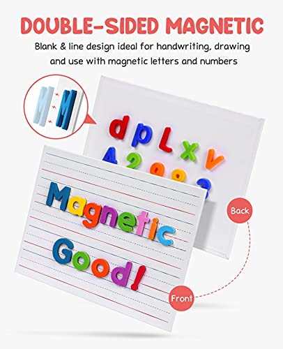 GAMENOTE White Board Dry Erase, Small Magnetic Lined White Board Set, Double Sided Magnet Ruled Lap Boards Whiteboard for Kids and Student Learning Homeschool Classroom, 9x12 Inches (Pack of 6) - Image 2