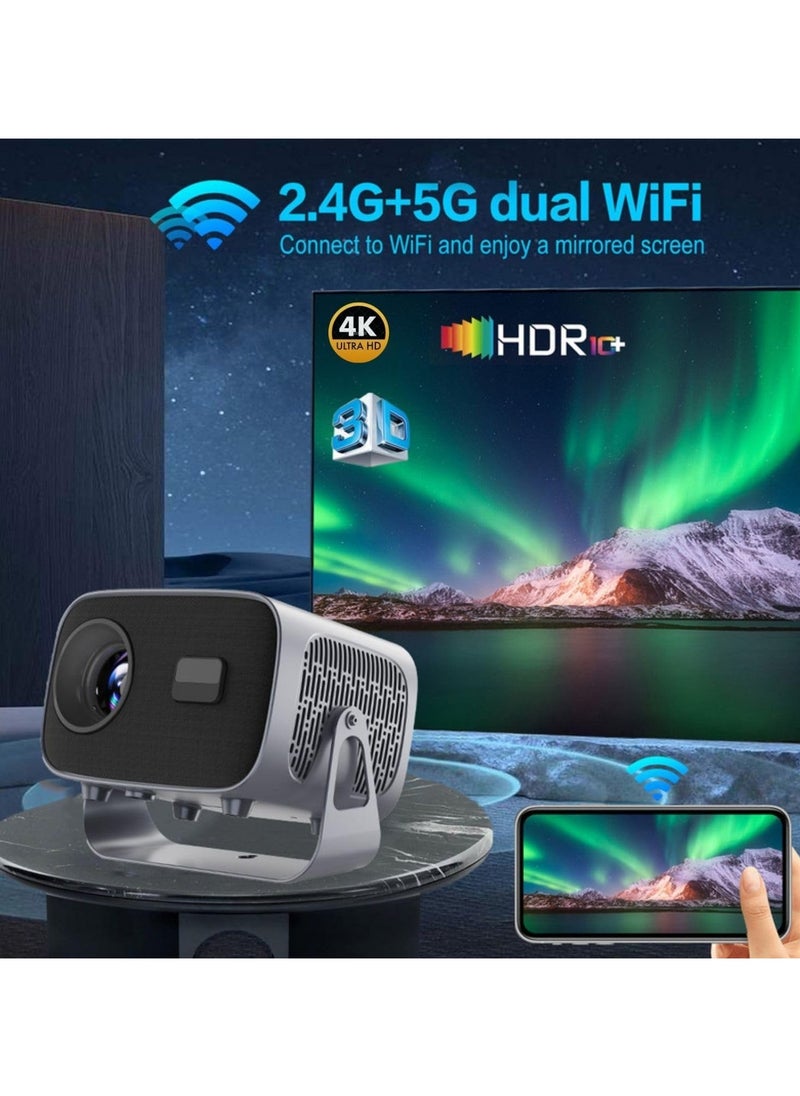 Generic - Mini Projector, Smart Portable Projector Android 11.0, 12000 Lumens 4K 1280x720P Projector 5G WiFi Bluetooth Mini LED Home Theater Cinema - Image 1