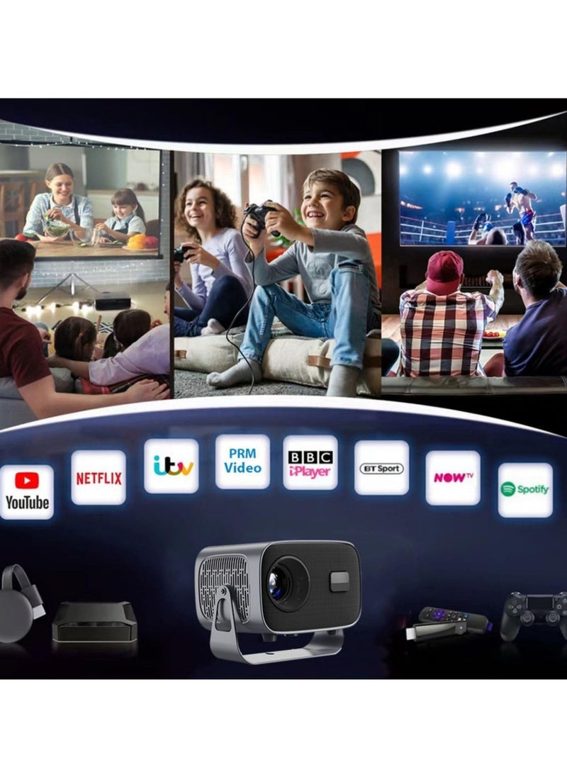 Generic - Mini Projector, Smart Portable Projector Android 11.0, 12000 Lumens 4K 1280x720P Projector 5G WiFi Bluetooth Mini LED Home Theater Cinema - Image 1