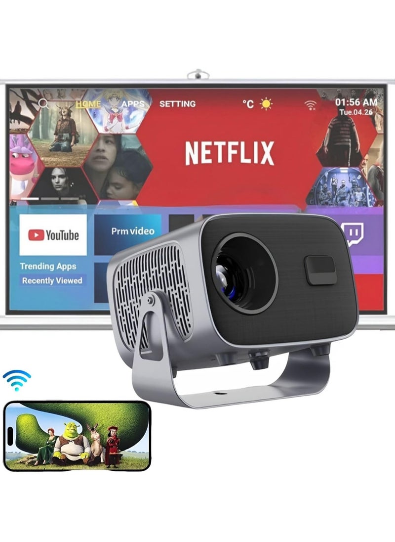 Generic - Mini Projector, Smart Portable Projector Android 11.0, 12000 Lumens 4K 1280x720P Projector 5G WiFi Bluetooth Mini LED Home Theater Cinema - Image 1