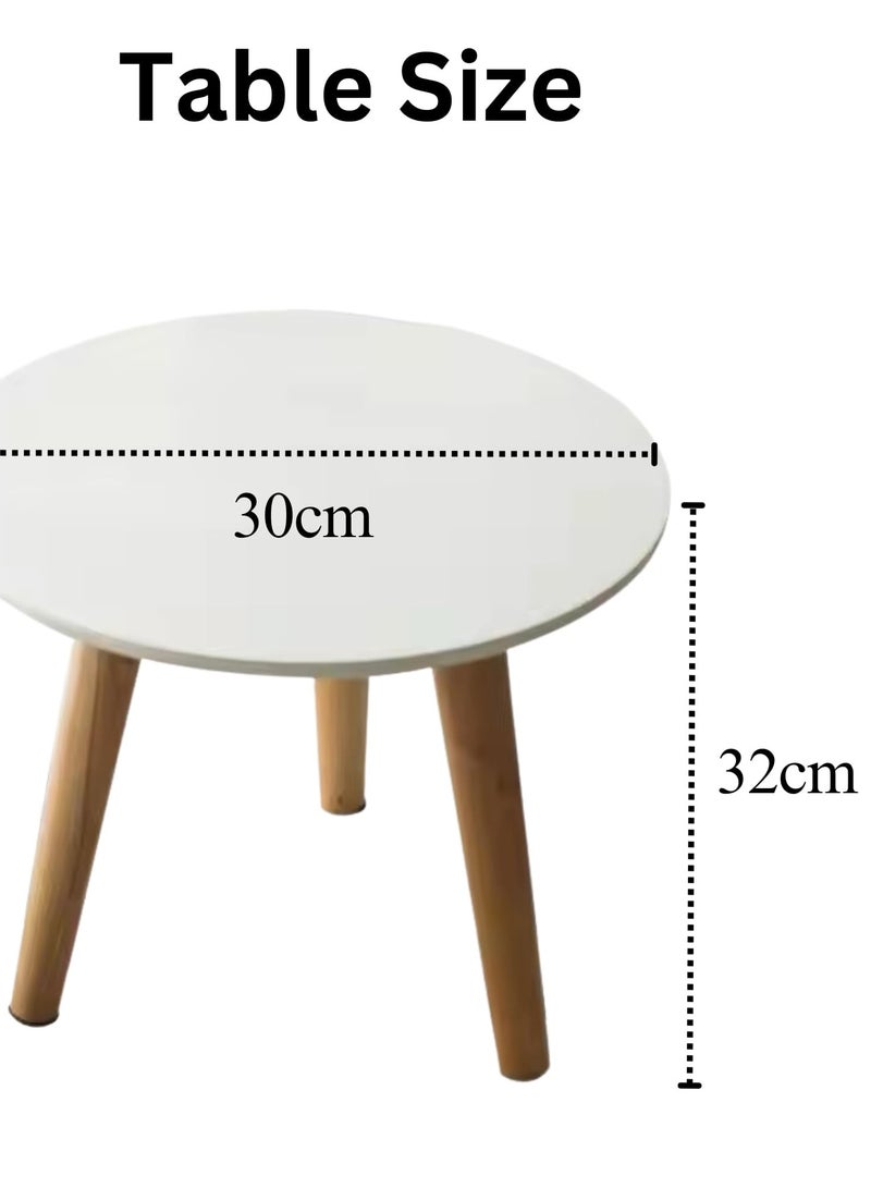 Maanys Small Coffee Table 30×30×32 cm – Modern Wooden Side Table with Storage Shelf for Living Room, Bedroom, and Office - Image 4