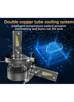Lighting solutions Lighting Solutions H4 Led Headlight Bulbs IP67 Waterproof Car Led Headlight Bulbs 6500K 75W Bright Led Headlights 2pcs  - Image 5