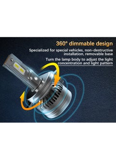 Lighting solutions Lighting Solutions H4 Led Headlight Bulbs IP67 Waterproof Car Led Headlight Bulbs 6500K 75W Bright Led Headlights 2pcs  - Image 3