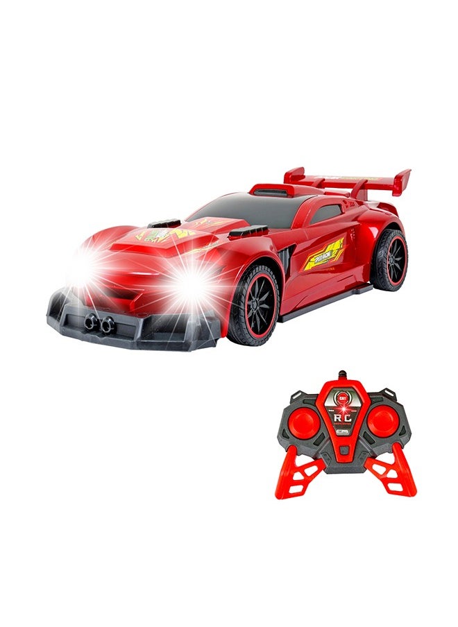 KOOL SPEED 1:10 Scale LED Light-Up Red R/C Racing Car – 2.4G High-Speed Remote-Controlled Car with Dynamic Lights, Durable Construction & Powerful Motor, Indoor & Outdoor Fun, Perfect for Kids Aged 3+  - Image 1