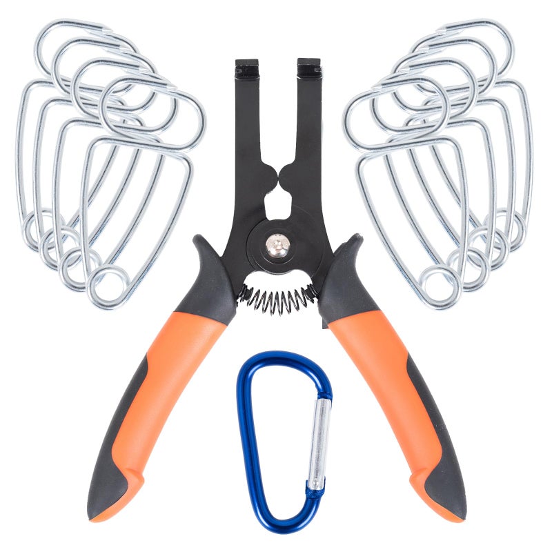PLATATO 10 Pcs Miter Spring Clamps Kit Spring Loaded Pliers with 8 Miter Clamps for Trim, Woodworking, Picture Frames, Crown Molding Tool - Image 1