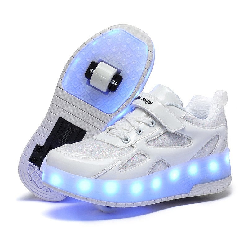 Miya Kids And Adult Roller Skates Shoes 4 Wheels Roller Shoes Boys Girls Wheel Shoes Roller Sneakers Shoes for Beginner More Balanced - Image 1