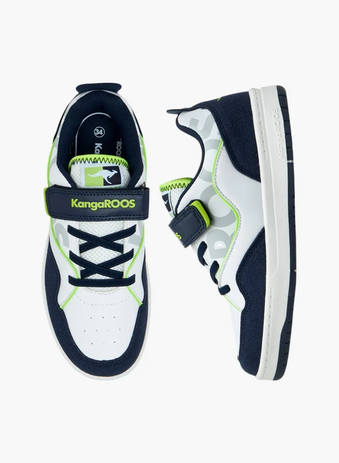 kangaROOS Boys' Panelled Sneakers with Hook and Loop Closure