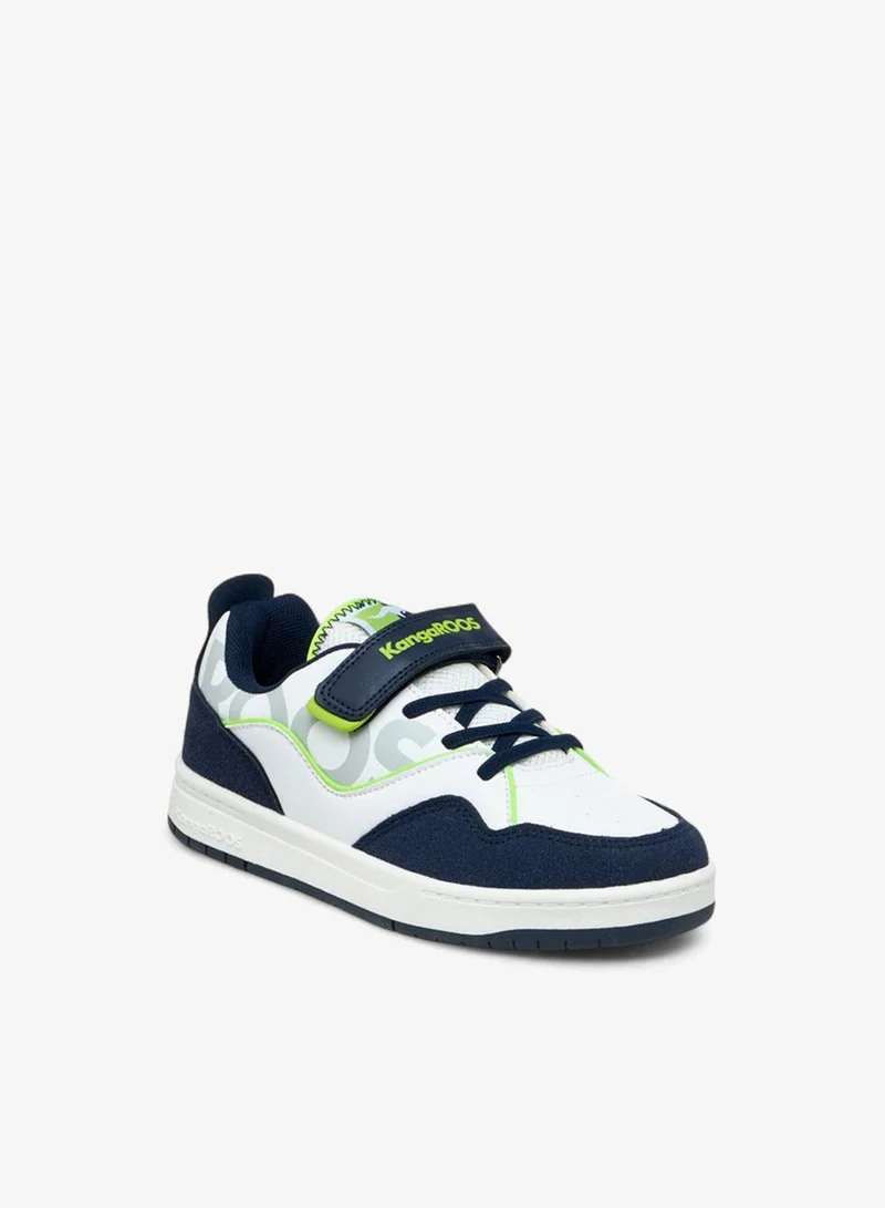 kangaROOS Boys' Panelled Sneakers with Hook and Loop Closure