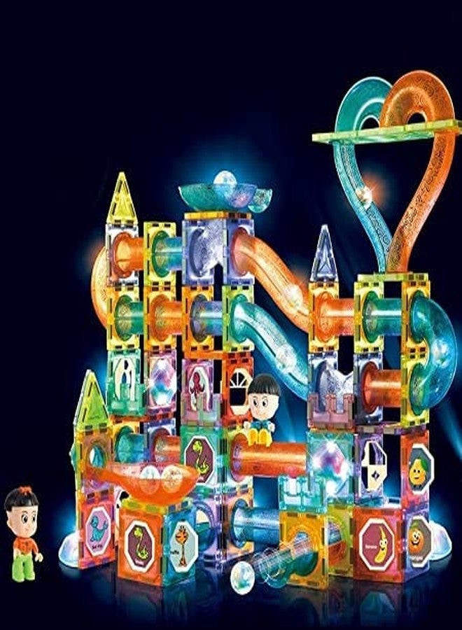 BLiSS HUES™ 142 Pcs Light Magnetic Tiles | Large Building Blocks | STEAM Educational Toys-for Kids Age 3 +Year Old Boy Girl | Creative Gift (Multicolor) - Image 2