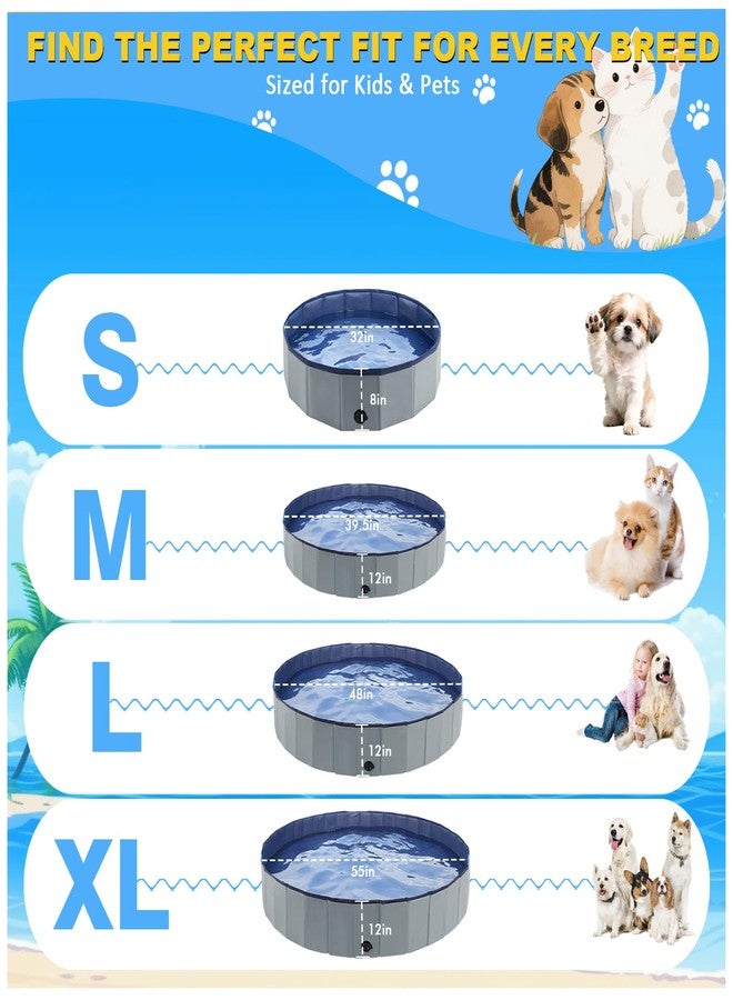 Eooqi Foldable Plastic Dog Pool, Collapsible Pet Bath Tub & Wading Pool, Portable Hard-Side Dog Swimming Pool for Outdoor & Backyard Use, Puppies, Small & Medium Dogs, Cats and Kids (Blus, 32"-S) - Image 5