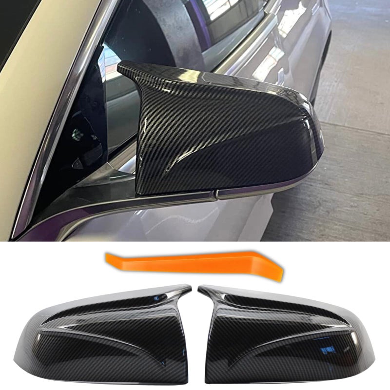 Car Side Mirror Cover for Tesla Model 3 Accessories 20182023 Passenger Driver Side View Exterior Mirror Caps Replacement Body Tuning Parts Trim Carbon Fiber Gloss 1 Pair LeftRight