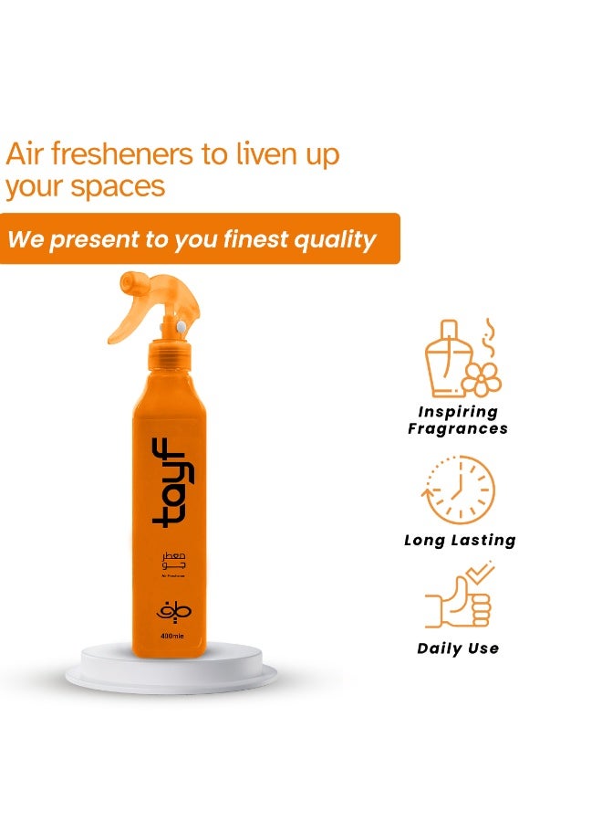 طيف معطر جو عالي الجودة برائحة البرتقال للمنزل والسيارة 400 مل، غير رذاذ، آمن على الحيوانات الأليفة والأطفال، عطر نباتي قائم على الزيوت العطرية، يزيل الروائح العفنة، يتضمن قلادة معلقة - Image 5